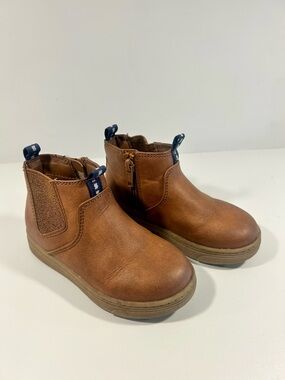 Cat & Jack Toddler Brown Chelsea Boots Size 9 Side Zip Ankle Booties Unisex